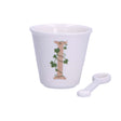 LA PORCELLANA BIANCA Unico Bicchierino "I" con Cucchiaino 75ml Porcellana