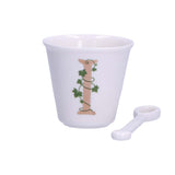 LA PORCELLANA BIANCA Unico Bicchierino "I" con Cucchiaino 75ml Porcellana