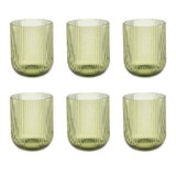 ROSE & TULIPANI Twisty Bicchiere Acqua Set 6 Pezzi 260ml Verde Vetro