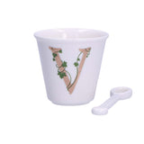 LA PORCELLANA BIANCA Unico Bicchierino "V" con Cucchiaino 75ml Porcellana