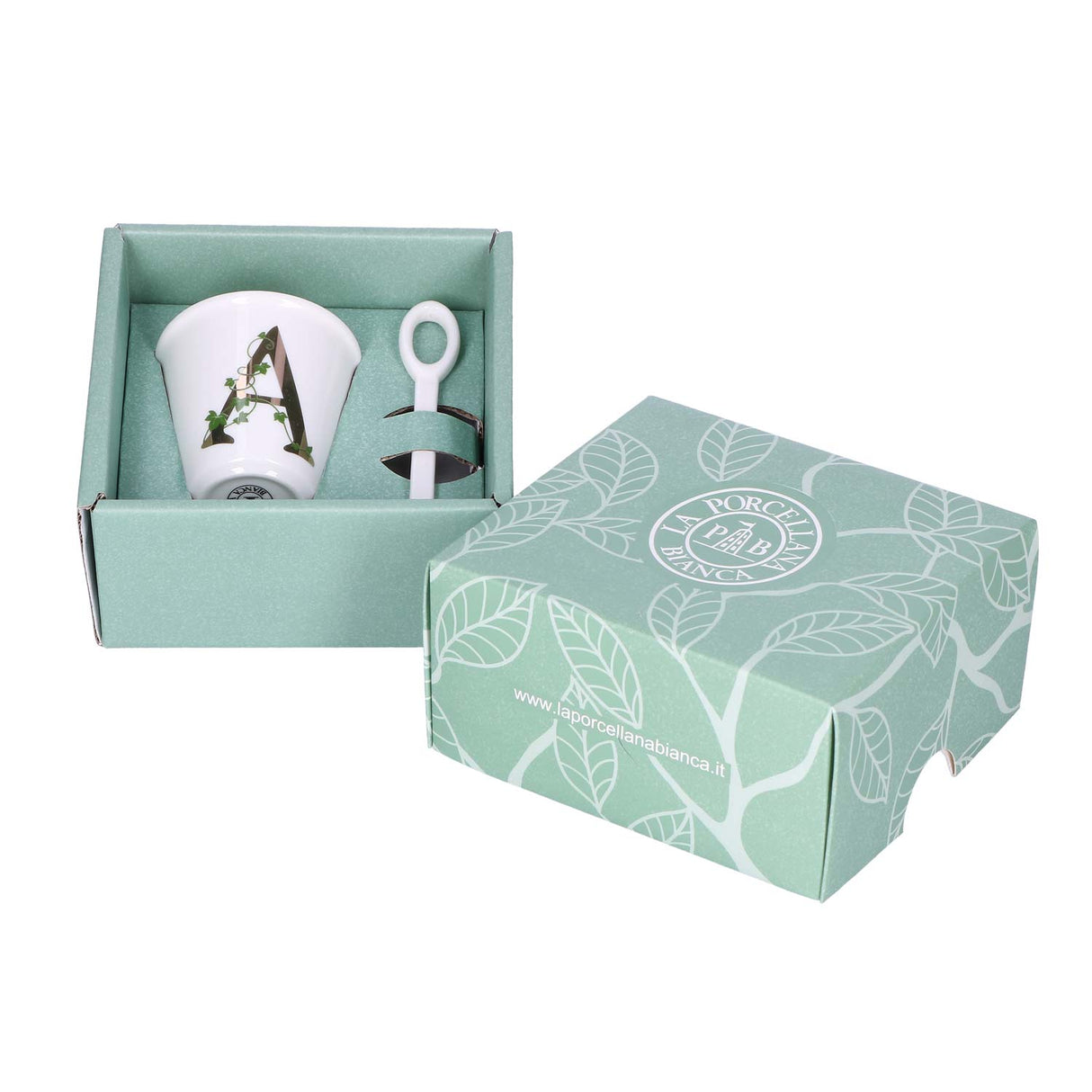 LA PORCELLANA BIANCA - Single "V" glass with 75cc spoon