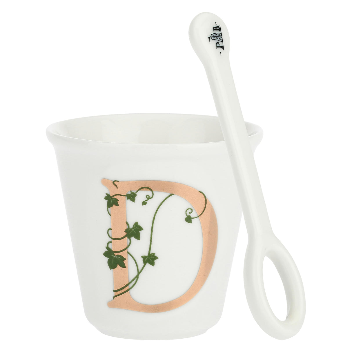 LA PORCELLANA BIANCA - Unico Bicchierino "D" con Cucchiaino 75cc