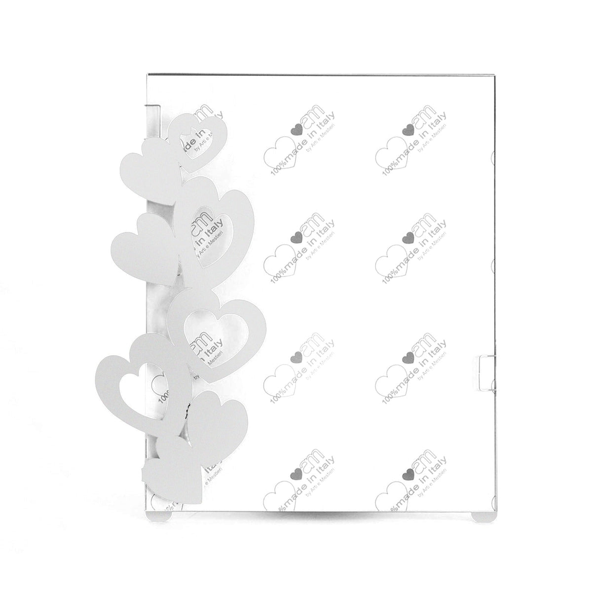 ARTI & MESTIERI Portafoto di Design "Cuori" Grande Bianco