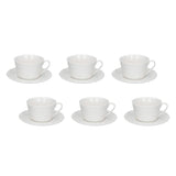 LA PORCELLANA BIANCA Bosco Tazza Tè The con Piattino Set 6 Pezzi 180ml Bianco Porcellana