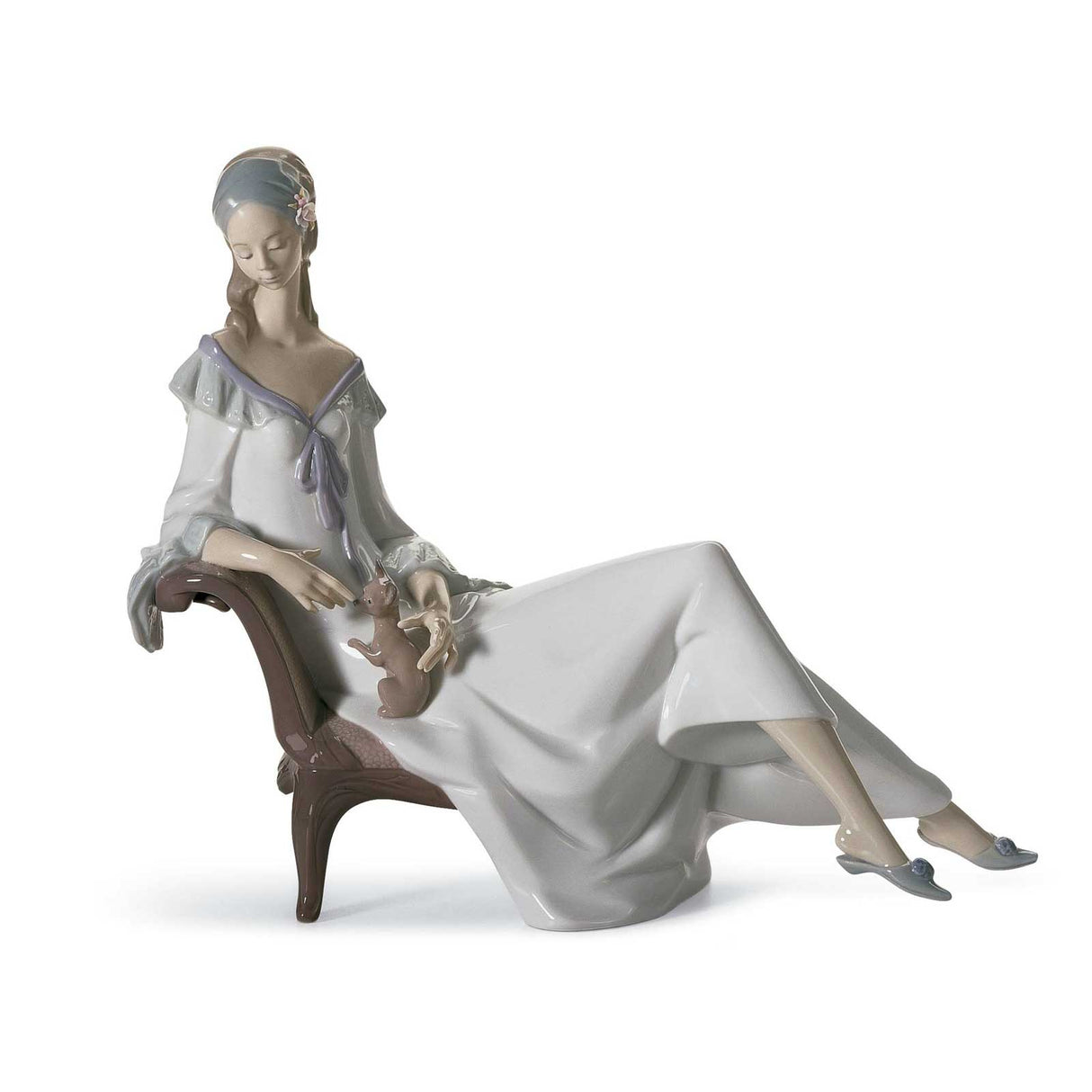 Lladró - Statua Figura Dama con Chihuahua H 23cm 01008120