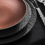 VILLEROY & BOCH Manufacture Rock Nero Set 6 Pezzi Piatto Pizza 32cm Porcellana