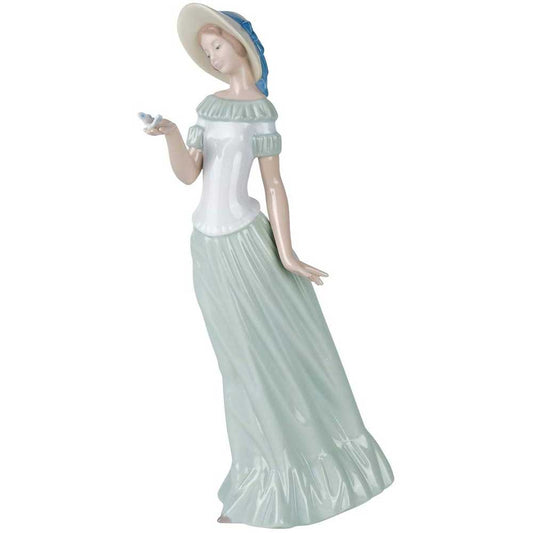 NAO - Figura Statuina Dama della Farfalla 30cm Porcellana