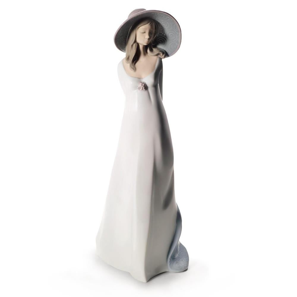 NAO Figura Statua Scultura in Porcellana 32cm Donna Sole di Primavera