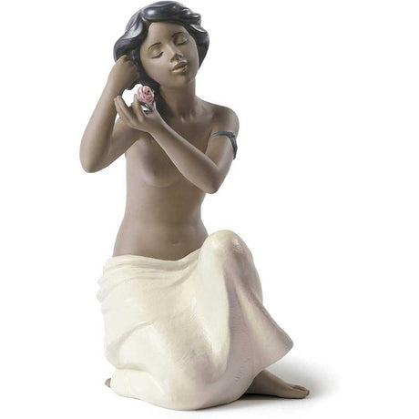 NAO Figura Statua Statuina Figurina Nudo con Fiore 28cm Porcellana