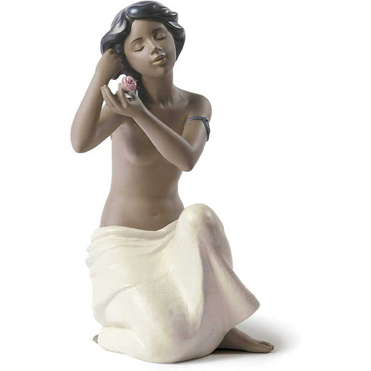 NAO Figura Statua Statuina Figurina Porcellana Nudo con Fiore 28cm