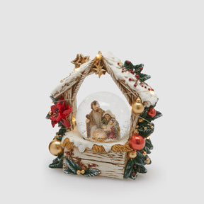 Palla di neve Natività EDG con luci LED decorazione natalizia 15x14 cm