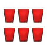 MEMENTO Bicchieri Acqua Monocolore Rosso Red Set 6 Pezzi 250ml Pasta di Vetro