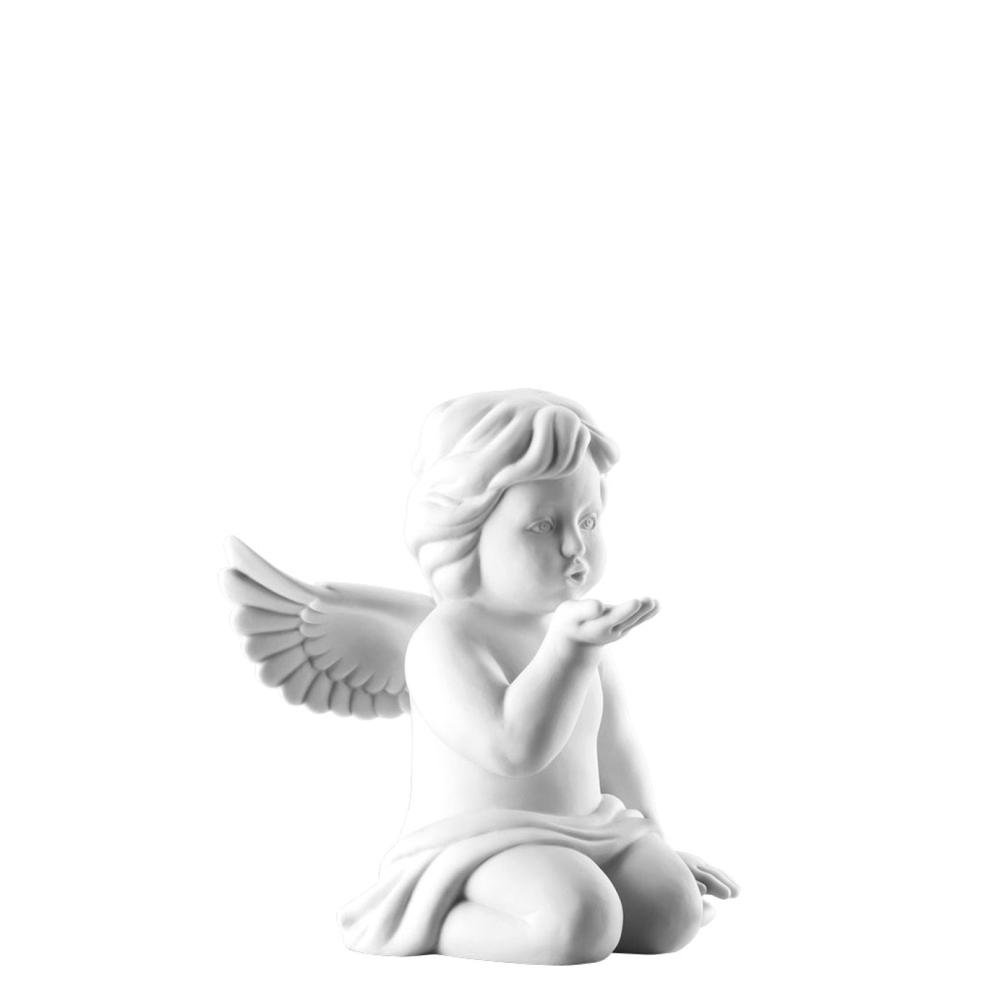 ROSENTHAL Statuina Figurina Engel Gross Angelo Baciamano 14cm Porcellana