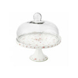 BRANDANI Alzata Nonna Rosa in Porcellana con Cupola Vetro 28cm