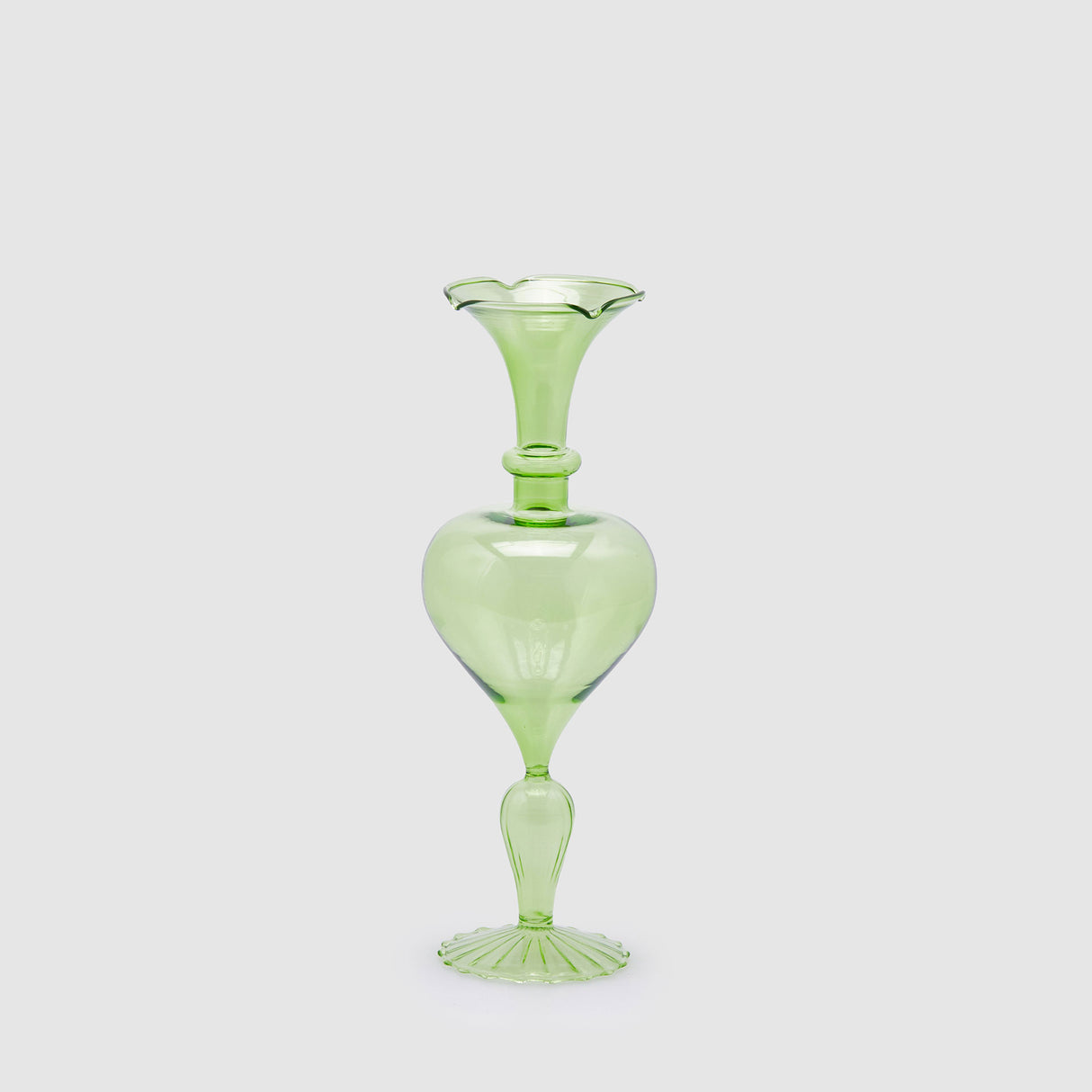 EDG Enzo De Gasperi Vaso Monofiore Balze 29cm Verde Vetro
