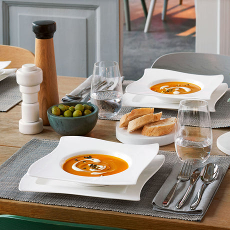 VILLEROY & BOCH - NewWave Set 4 Pezzi Piatto Piano 27x27cm Porcellana