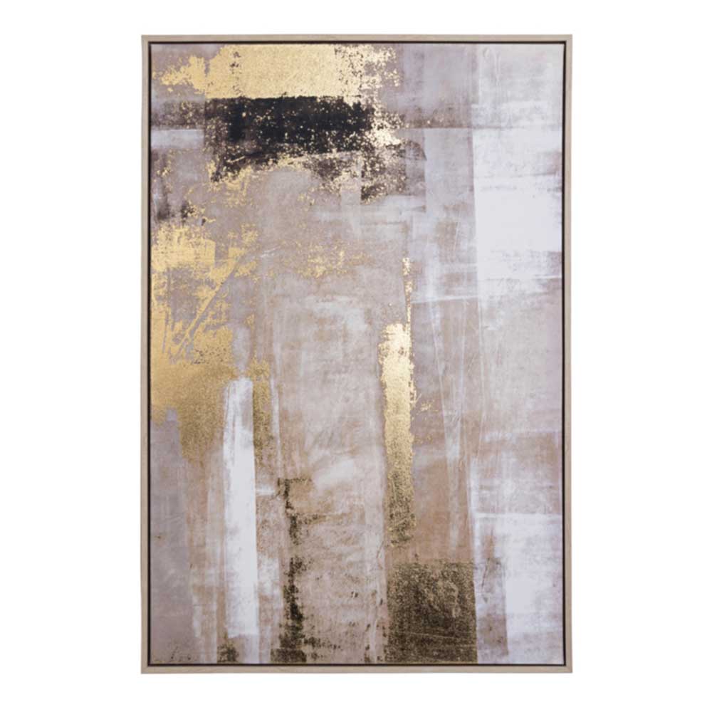 BIZZOTTO Quadro Dipinto Stampa su Tela Oro 62x92cm Astratto