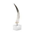 ABHIKA Corno Decorativo 56cm Naturale Base Metallo