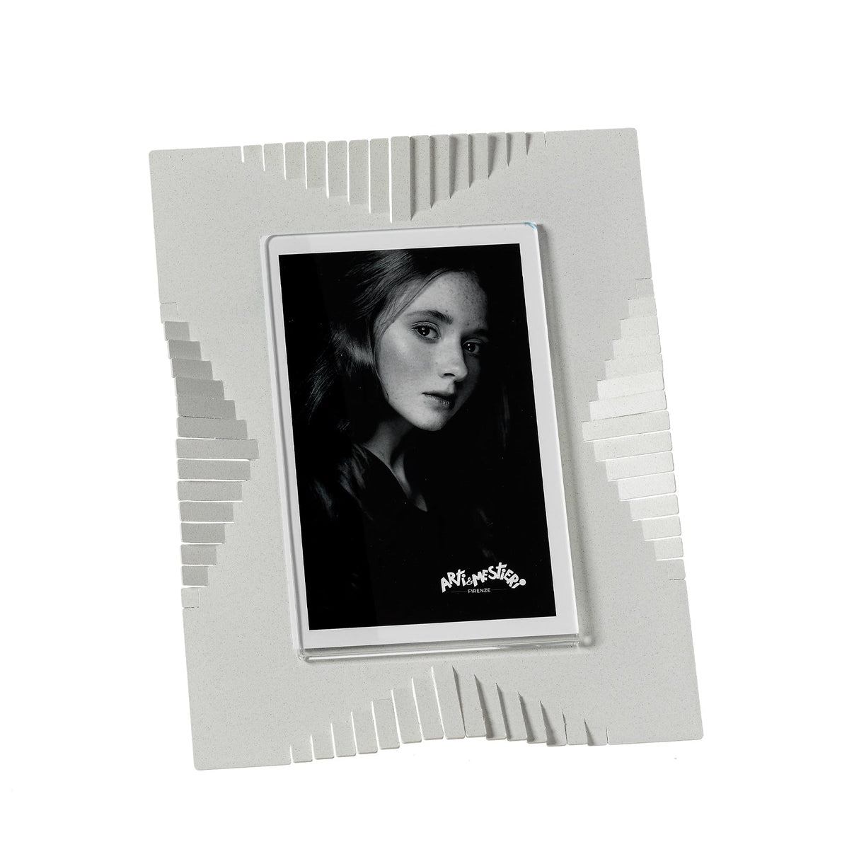 ARTI & MESTIERI Portafoto di Design Riviera Piccolo Bianco Marmo 22,7x17,5cm