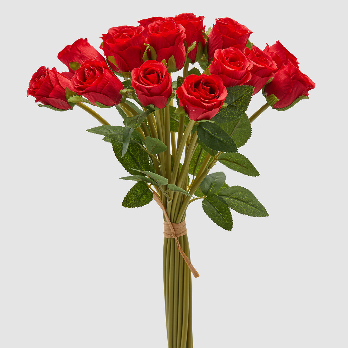EDG Enzo De Gasperi Mazzo di 18 Rose Fiori Artificiali 40cm Rosso