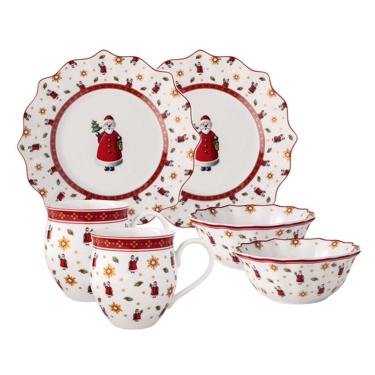 VILLEROY & BOCH Toy's Delight Set da Colazione 6 Pezzi Babbo Natale Porcellana