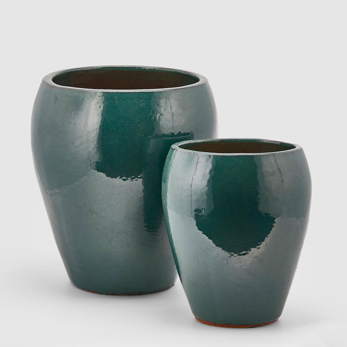 EDG Enzo De Gasperi Vaso Porta Piante Glaze in Ceramica Grande 32x28cm Verde
