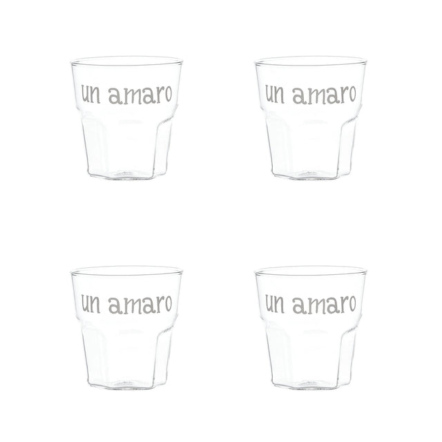 SIMPLE DAY Bicchiere Amaro Liquore Set 4 Pezzi 130ml Vetro