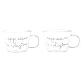 SIMPLE DAY Tazza Te o Cappuccino Set 2 Pezzi A Colazione 280ml Vetro