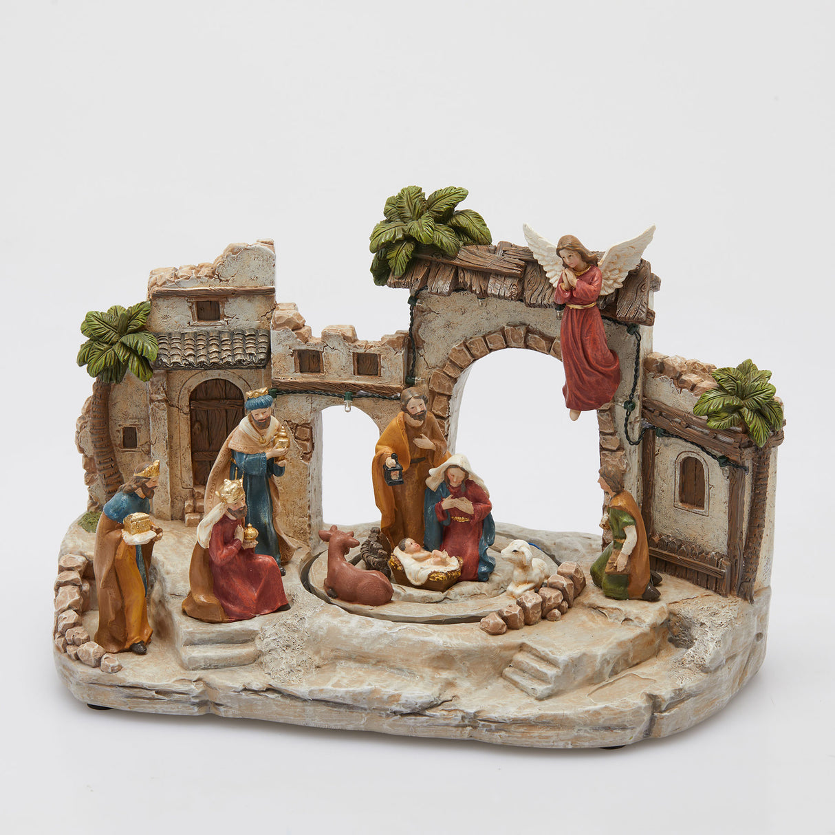 EDG Enzo De Gasperi Villaggio di Natale Presepe con Musica Movimento e Led 22,5x34cm