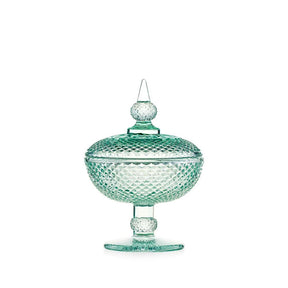 Alzata portabonbon Emò Italia in vetro verde 18x12,5 cm