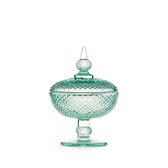 Alzata portabonbon Emò Italia in vetro verde 18x12,5 cm