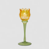 EDG Enzo De Gasperi Portacandela Tulipano 22cm Giallo Vetro