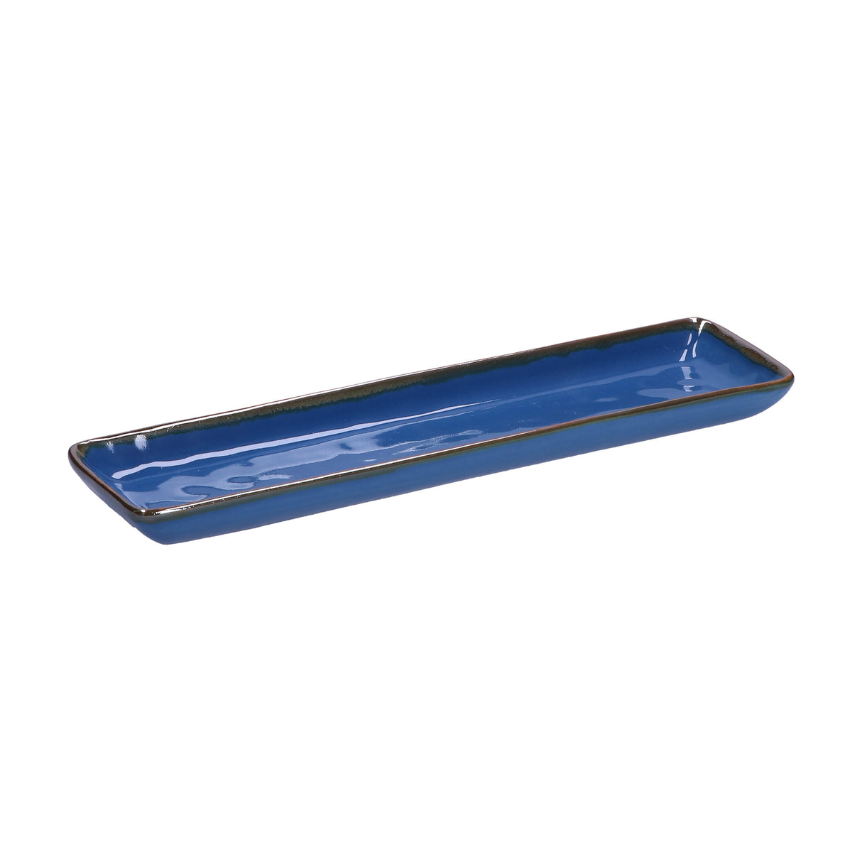 ROSE &amp; TULIPS Concerto Rectangular Tray 32x8cm Air Force Blue Stoneware