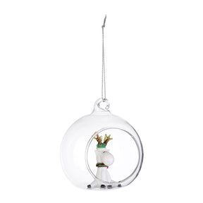 Sfera natalizia Zoey Bizzotto in vetro trasparente con renna 8 cm