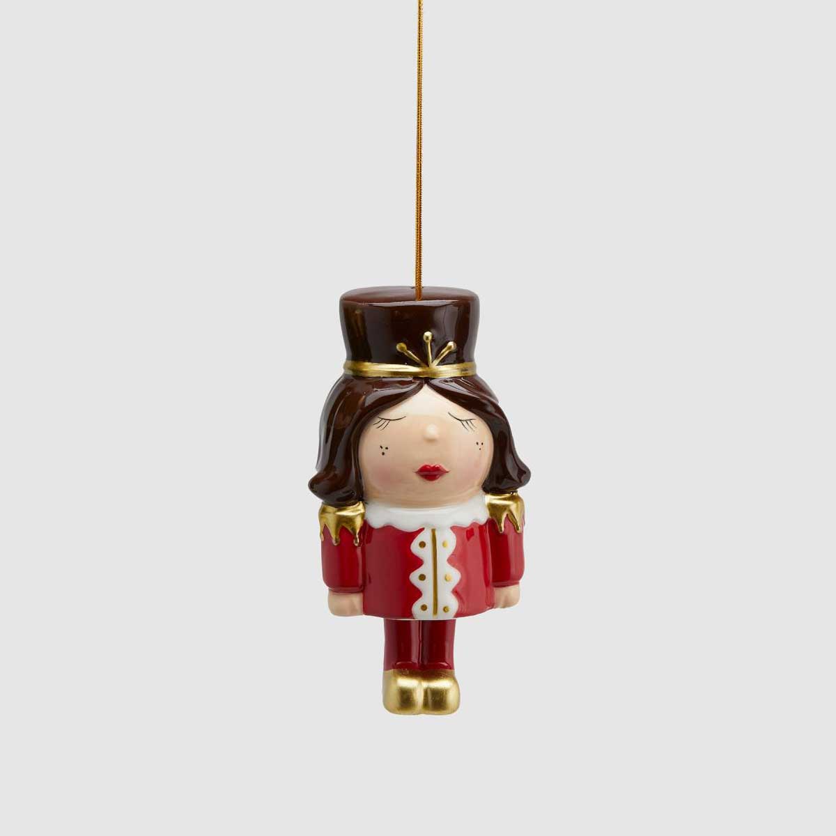 EDG Ornament Pendant Christmas Decoration Soldier Red 14cm Ceramic