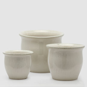 Vaso portapiante EDG in ceramica avorio 24x30 cm