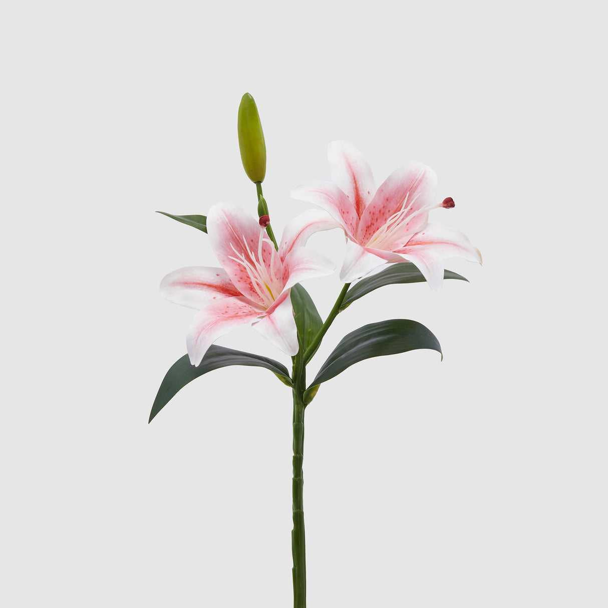 EDG Enzo De Gasperi Giglio con Boccioli Fiori Artificiali 40cm Bianco Rosa