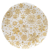 EASY LIFE Piatto Natalizio Bianco con Decoro Oro 33cm Vetro