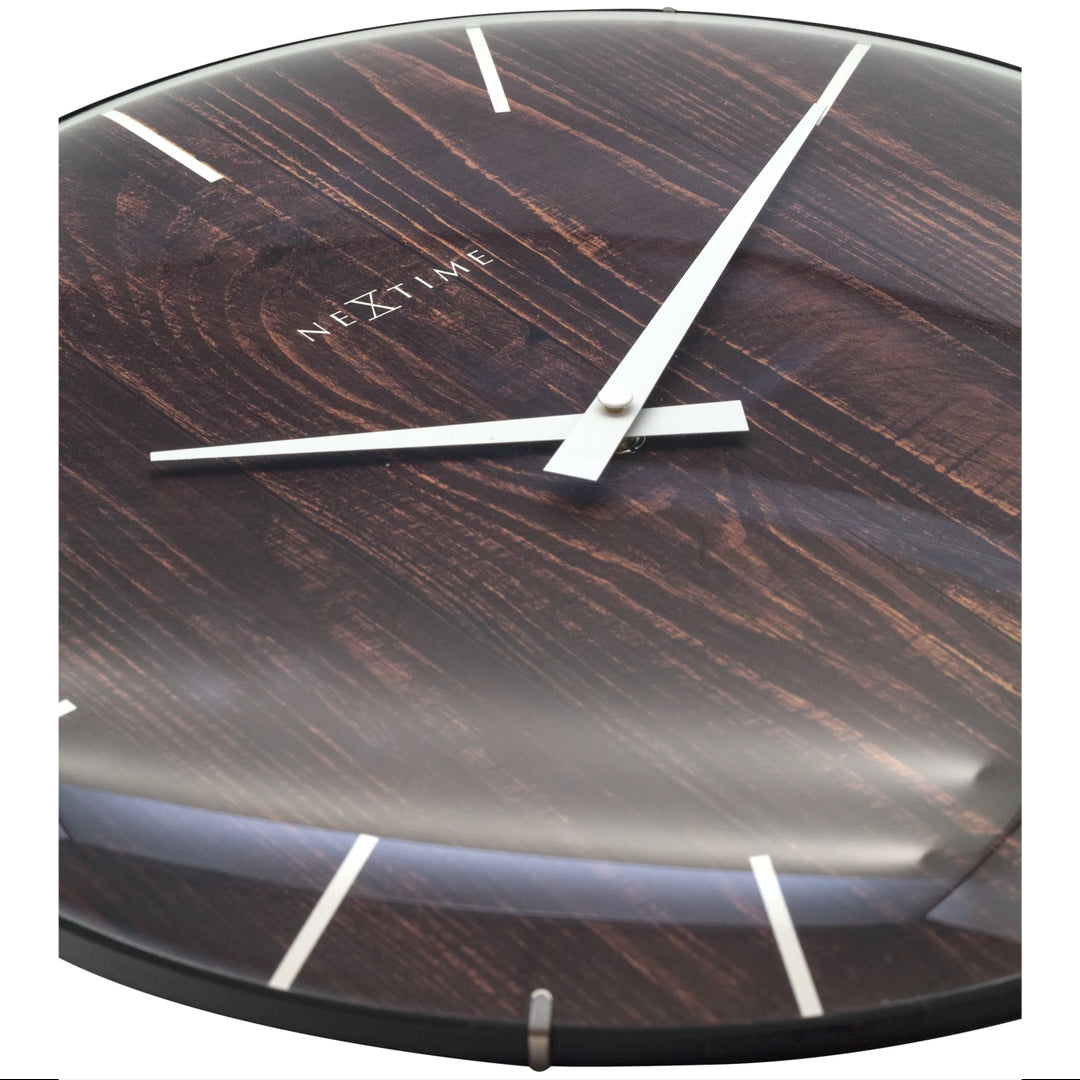 NEXTIME - Orologio da Parete Edge Wood Dome Scuro 35cm