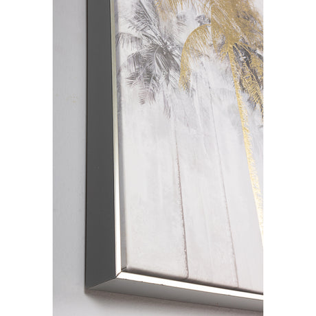 BIZZOTTO - Quadro Dipinto a Mano Olio Palme Oro 122,5x62,5cm