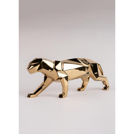 Lladró Scultura Pantera Oro 19x50cm Porcellana