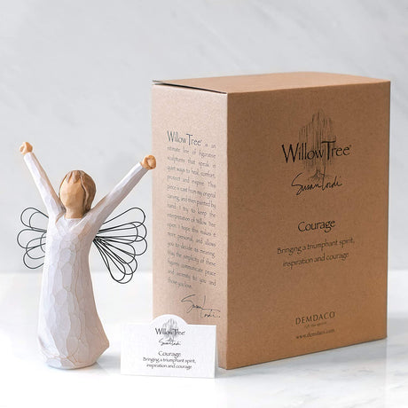 WILLOW TREE Figurina Statuina Angelo del Coraggio Design di Susan Lordi 14,5cm Resina