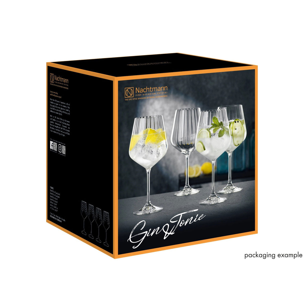 NACHTMANN Set of 4 Crystal Glasses Gin &amp; Tonic Glasses 640ml Crystal