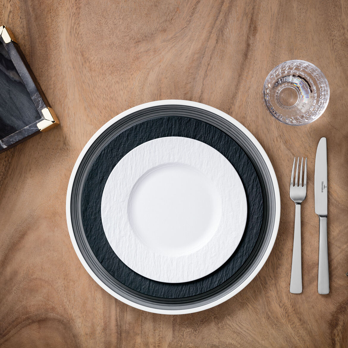 VILLEROY & BOCH Manufacture Rock Bianco Set 6 Pezzi Piatto Colazione Frutta 22cm Porcellana