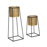 MAURO FERRETTI - Set 2 Pezzi Coppia Porta Vaso in Metallo Cup 26x70cm / 23x45cm