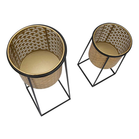 MAURO FERRETTI - Set 2 Pezzi Coppia Porta Vaso in Metallo Cup 26x70cm / 23x45cm