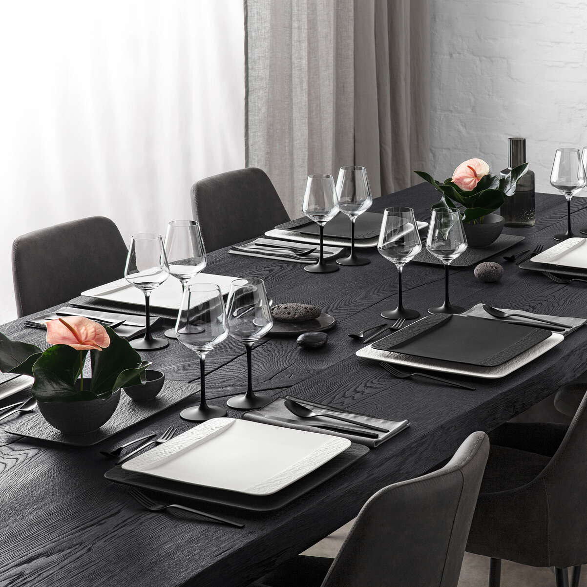 VILLEROY & BOCH Manufacture Rock Bicchiere Calice Vino Rosso Set 4 Pezzi 200ml Cristallo