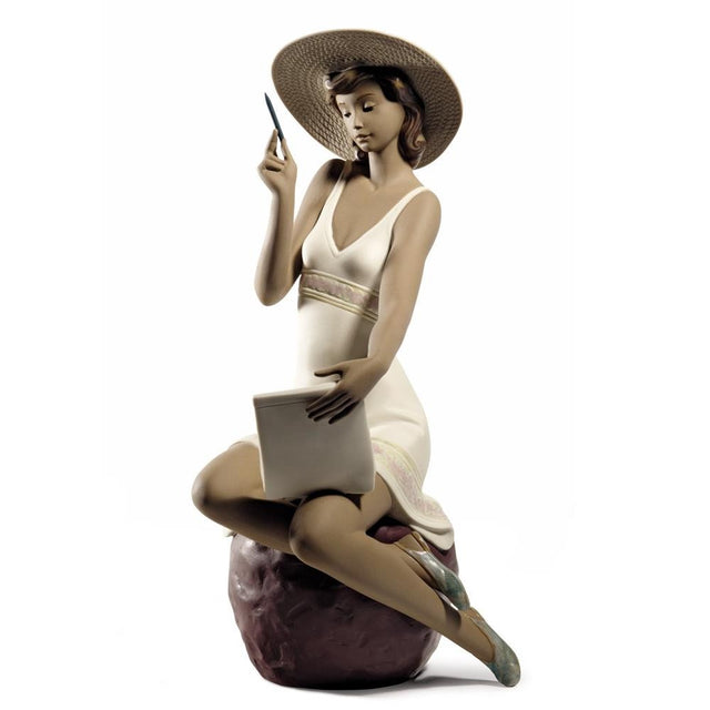 NAO Figura Statua Amico di Penna Lettere d'Estate 29x17cm Porcellana