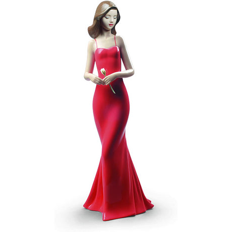 NAO Figura Statua Statuina L'eleganza di una Rosa 29cm Porcellana