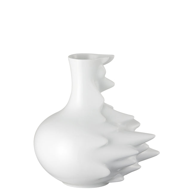 Vaso Fast Rosenthal in porcellana bianca design dinamico 22 cm